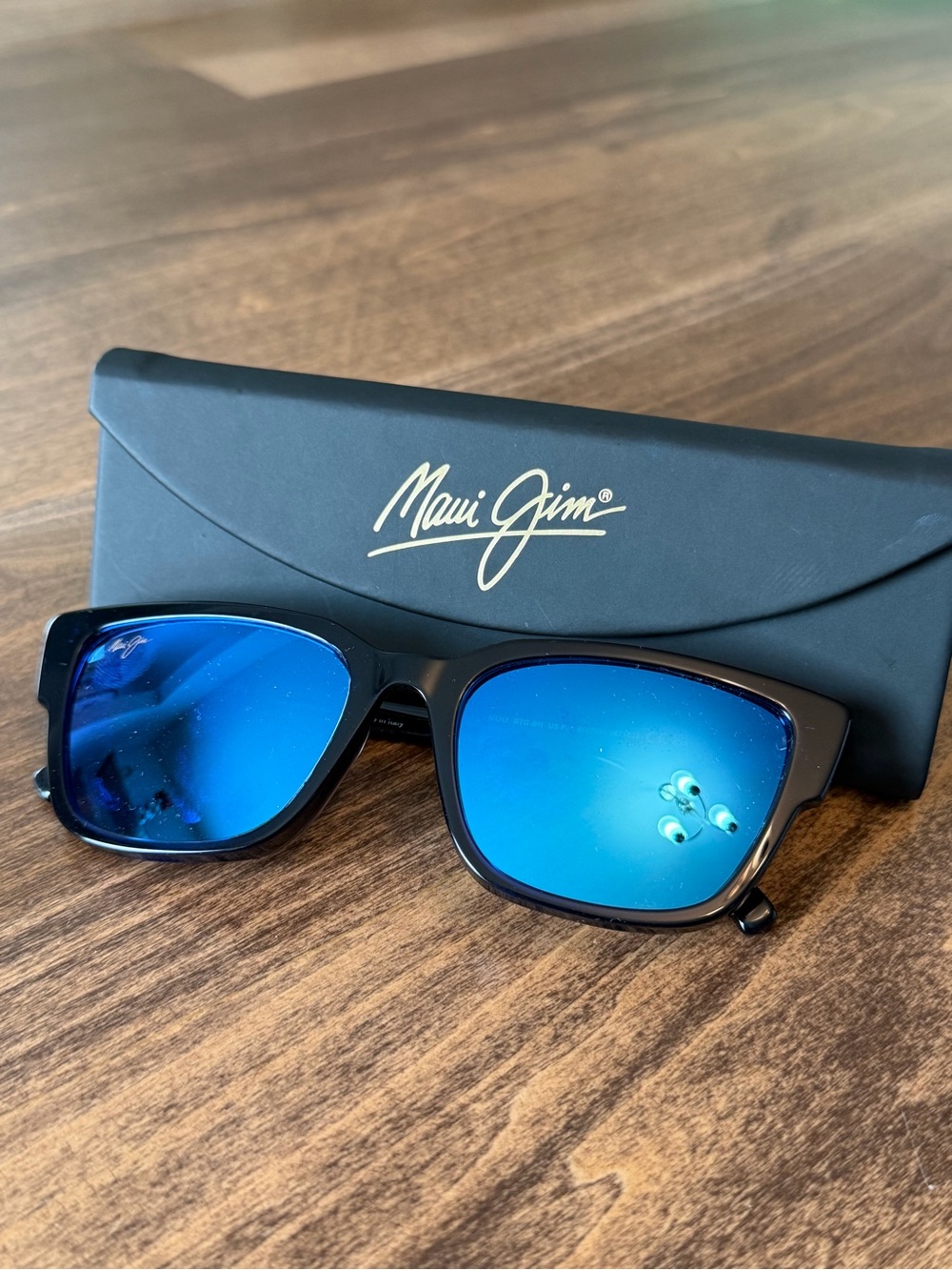 Maui Jim Kou Sunglasses Polarized Navy Blue Frame Blue Lenses 55-19-143 MJ884-03